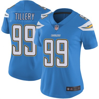 Los Angeles Chargers NFL Football Jerry Tillery Electric Blue Jersey Women Limited 99 Alternate Vapor Untouchable